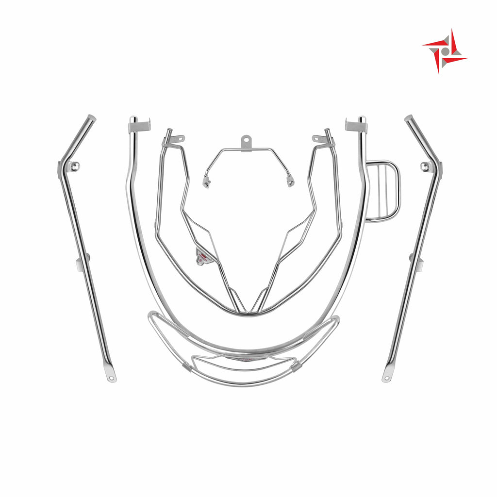 Magnus Grand/Neo chrome front leg guard and crash bar accessories kit